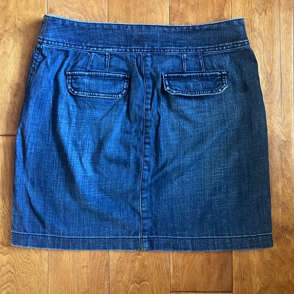 Vintage Ann Taylor Loft Denim Dark Wash Blue Mini Skirt Size 4 Nautical Summer - Picture 5 of 8